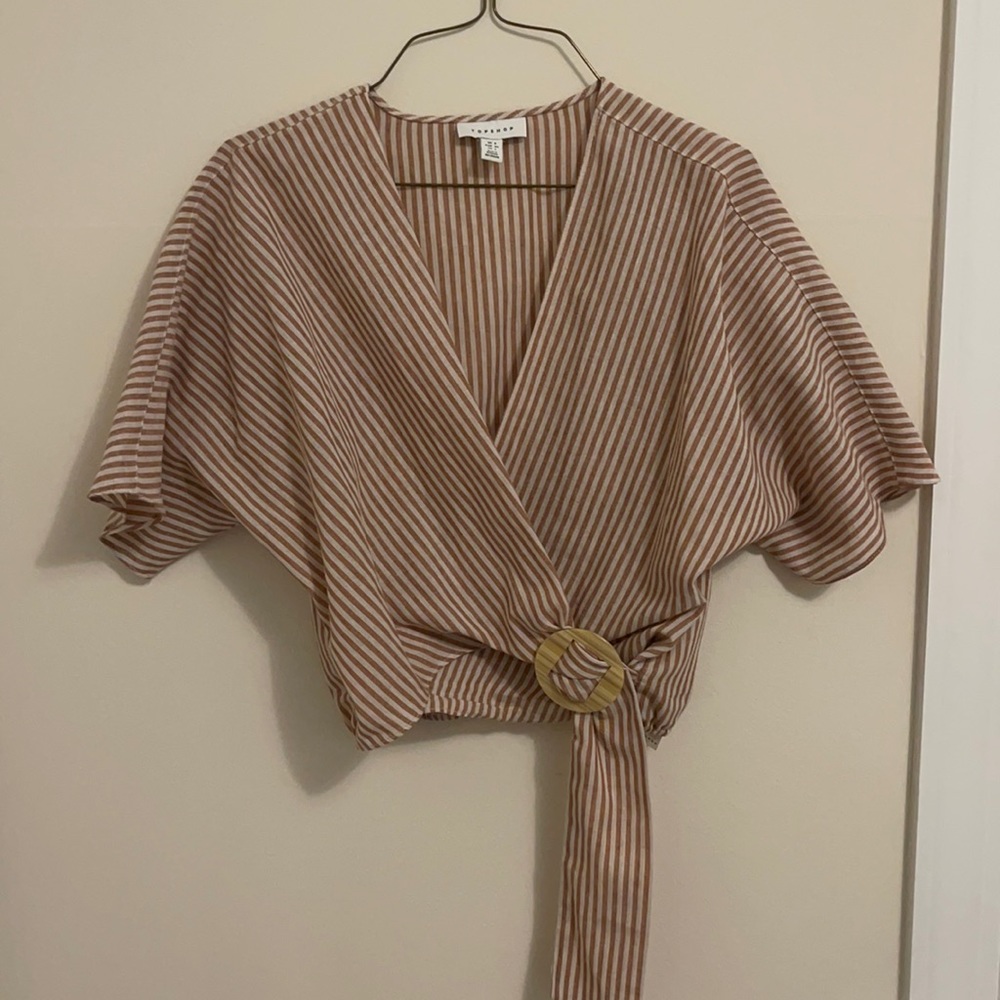 TOPSHOP stripped wrap top